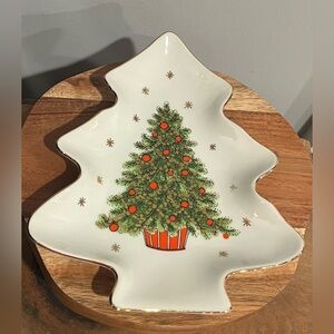 Christmas Tree-shaped Porcelain Plate
